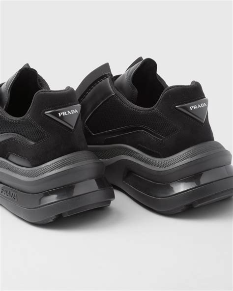 prada systeme brushed leather sneakers